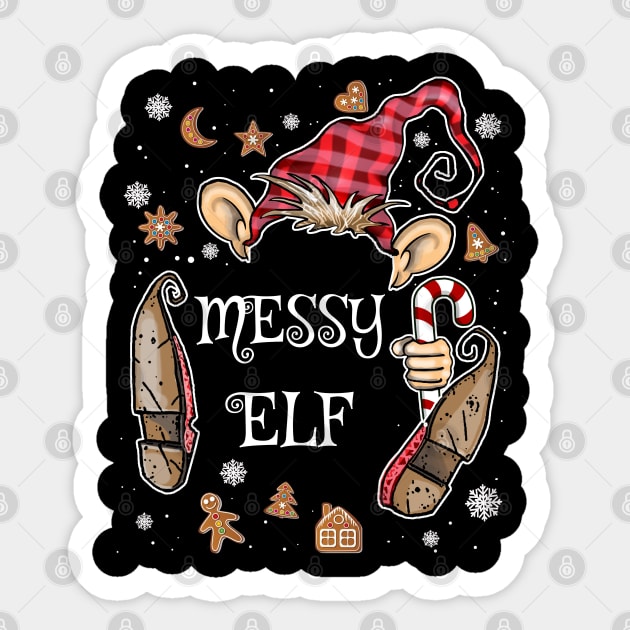 Cute Messy Elf Costume Christmas Gnome Sticker by ArtedPool